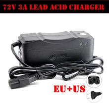 72V 20AH Smart Charger Rechargeable Lead Acid Battery Power Charging Adapter For Electric Vehicle Bike Scooter DC 89V 3A EU US
