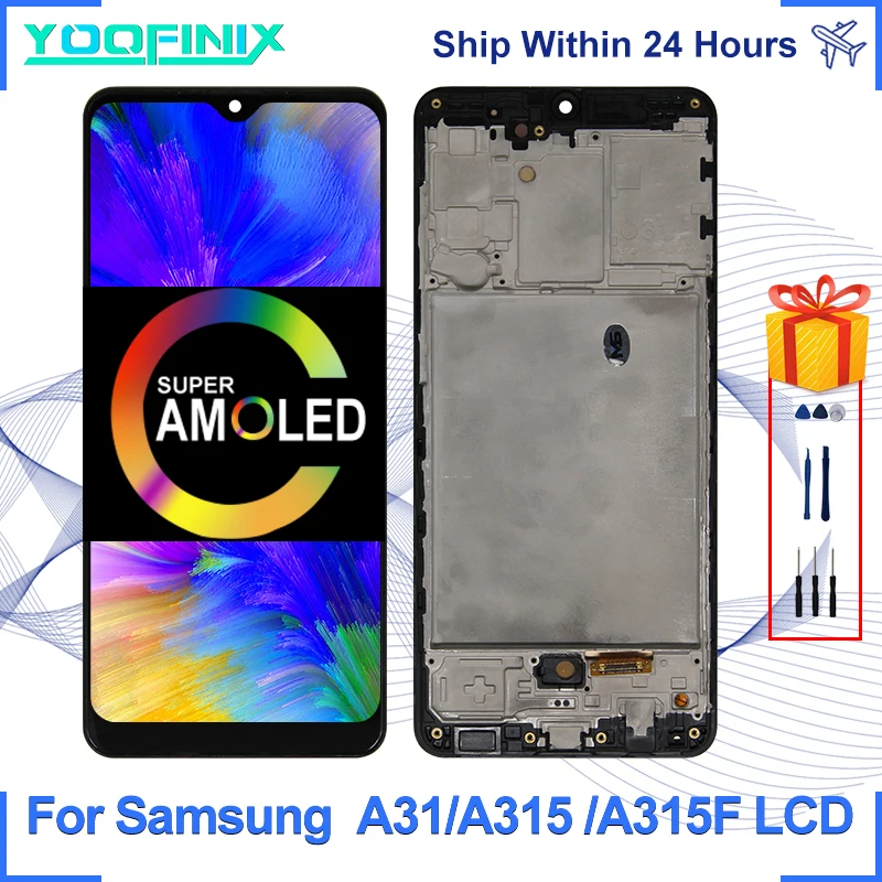 

6.4" Super AMOLED For Samsung Galaxy A31 Display Touch Screen Digitizer Replacement Parts For SM-A315F/DS A315G A315 LCD Display