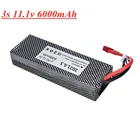 Литий-полимерный аккумулятор 11,1 В 6000 мА  ч для радиоуправляемых игрушек, вертолетов, самолетов, автомобилей, лодок, 3s, литий-полимерный аккумулятор 11,1 В, разъем Txt60jsttrx
