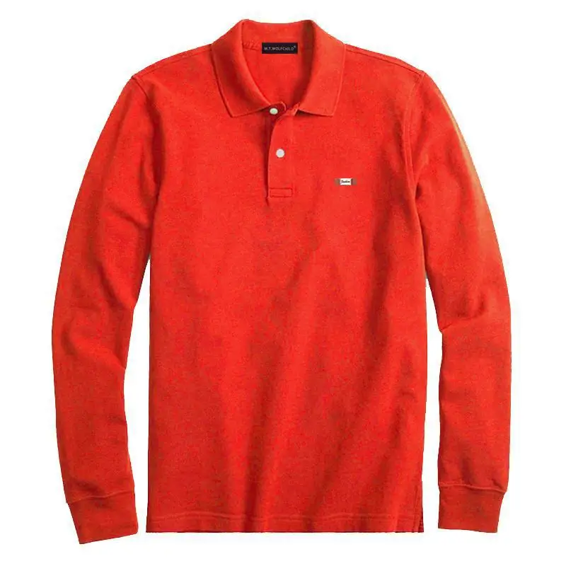 Мужские рубашки поло с длинным рукавом повседневные однотонные из 100% хлопка XS 4XL