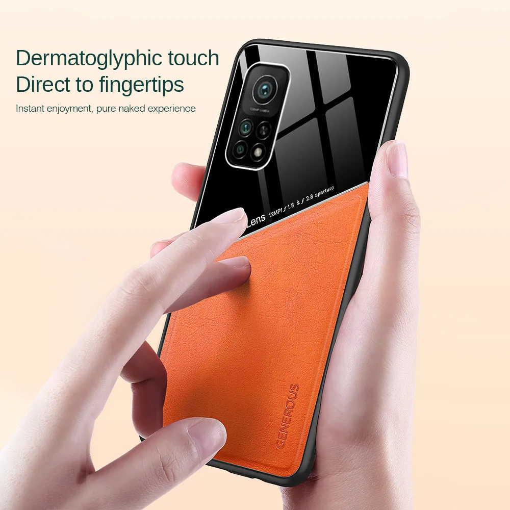 

Luxury Pixleglass Leather Case For Xiaomi Mi 10T Pro 10 T Lite On Xiomi Mi10T Light 10TPro Car Magnetic Holder Phone Cover Coque