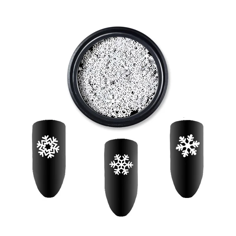 Наклейки для дизайна ногтей в виде белых снежинок декоративный Гель-лак 5*5 мм |