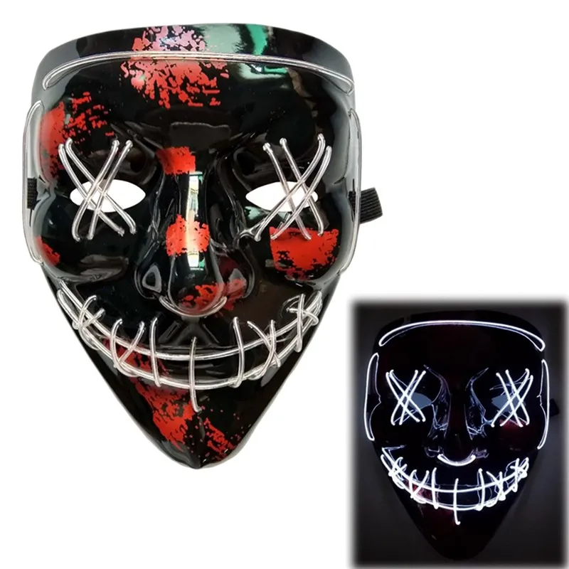 Halloween LED Mask - Funny Light-Up Masks for the Purge Election Year - Perfect Festival Cosplay Costume Supplies - Party Masks that Glow in the Dark image 3