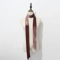 Fashion Top Quality Snap Lengthen Pure Velvet Narrow Ribbon Silk Scarves For Ladies Neckerchief Decoration Tie Scarf Neck Cover