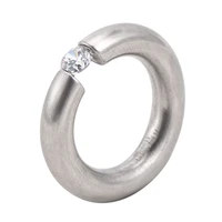high quality punk fashion trend jewelry ring stainless steel simple zircon ring for male and women