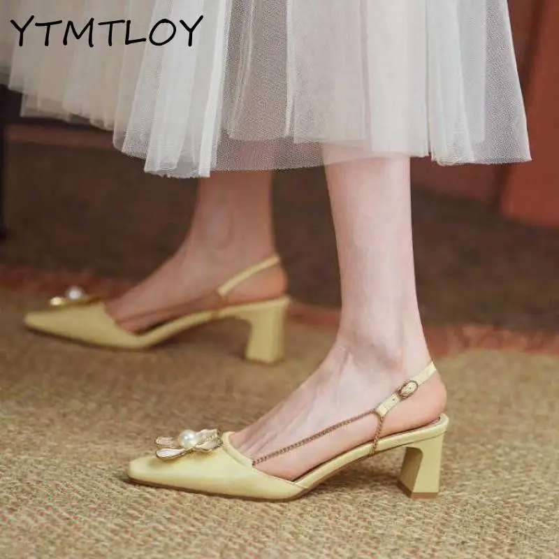 Женские босоножки на танкетке элегантные французские сандалии высоком каблуке с