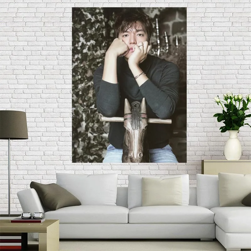 

Custom Lee Min Ho Kpop Poster Wall For Living Room Art Poster Decoration Canvas Fabric Cloth Art No Frame Morden Print Wall