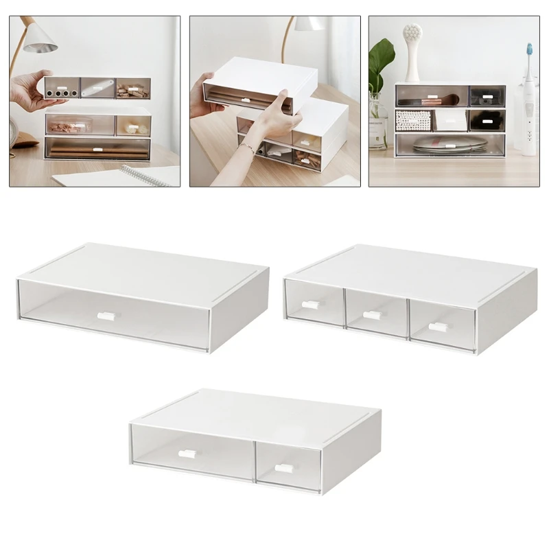 

Desktop Organizer with Drawers Desk Storage Organization Box for Notebooks Deskbooks Pencils and Office Supplies in Home Office