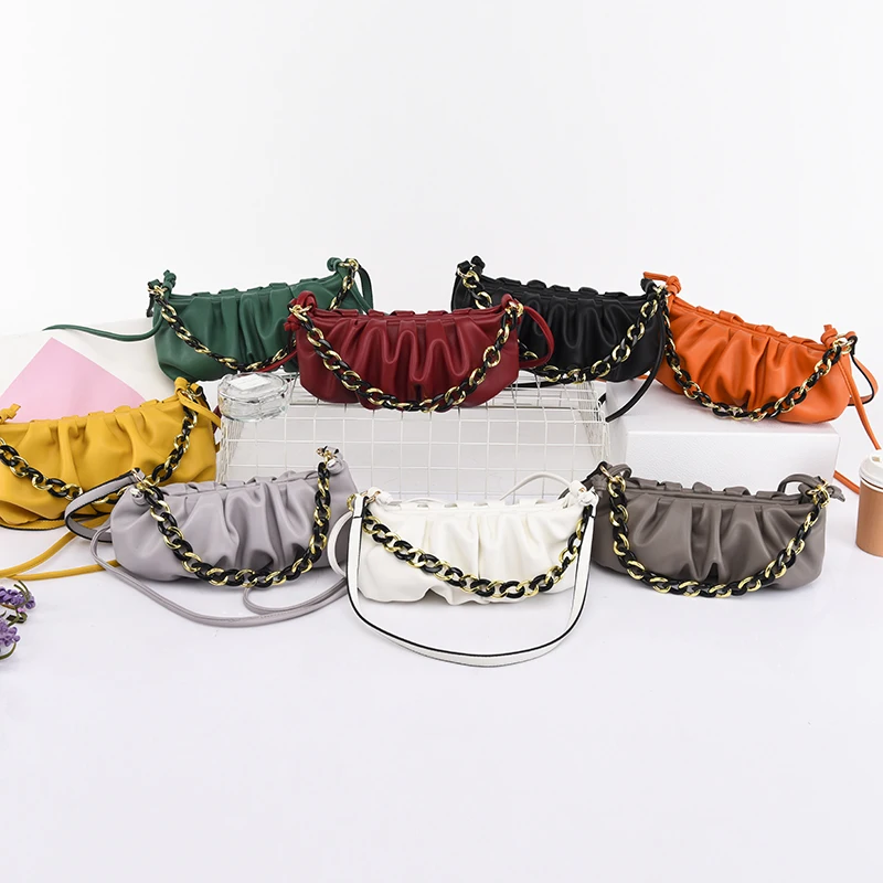 

High Quality European Shoulder Bag Women 2021 Dumpling Baguette Crossbody Bags Small Branded Designer Handbags Purse PU leather