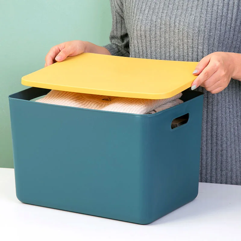 

All kinds of storage boxes with covers, family storage basketscloakroom organizers, Nordic clothingcandy colored plastic boxes