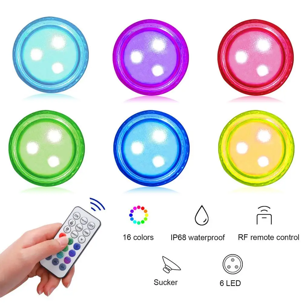 

RGB Swimming Pool Light Waterproof Submersible LED Underwater Lights For Wedding Tea Light Hot Tub Pond Bathtub Aquarium Decor