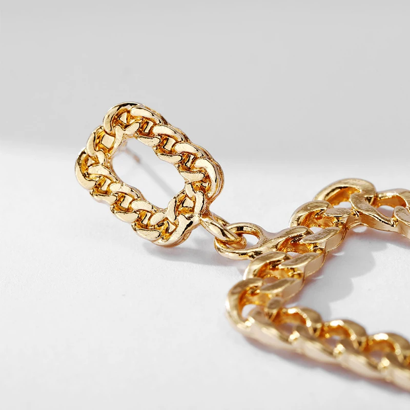 Новые полые квадратные серьги-цепочки в европейском и американском стиле