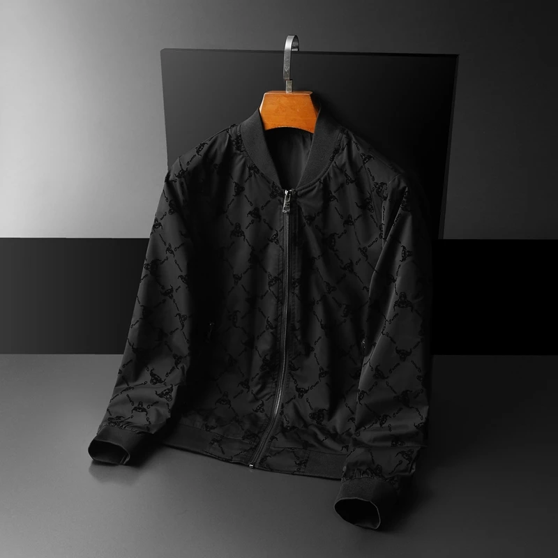 

Oversized Men's Bomber Jackets Great Designer Argyle EU Style O-neck Jacket Casual Outerwear Coat Autumn Clothing JK8829