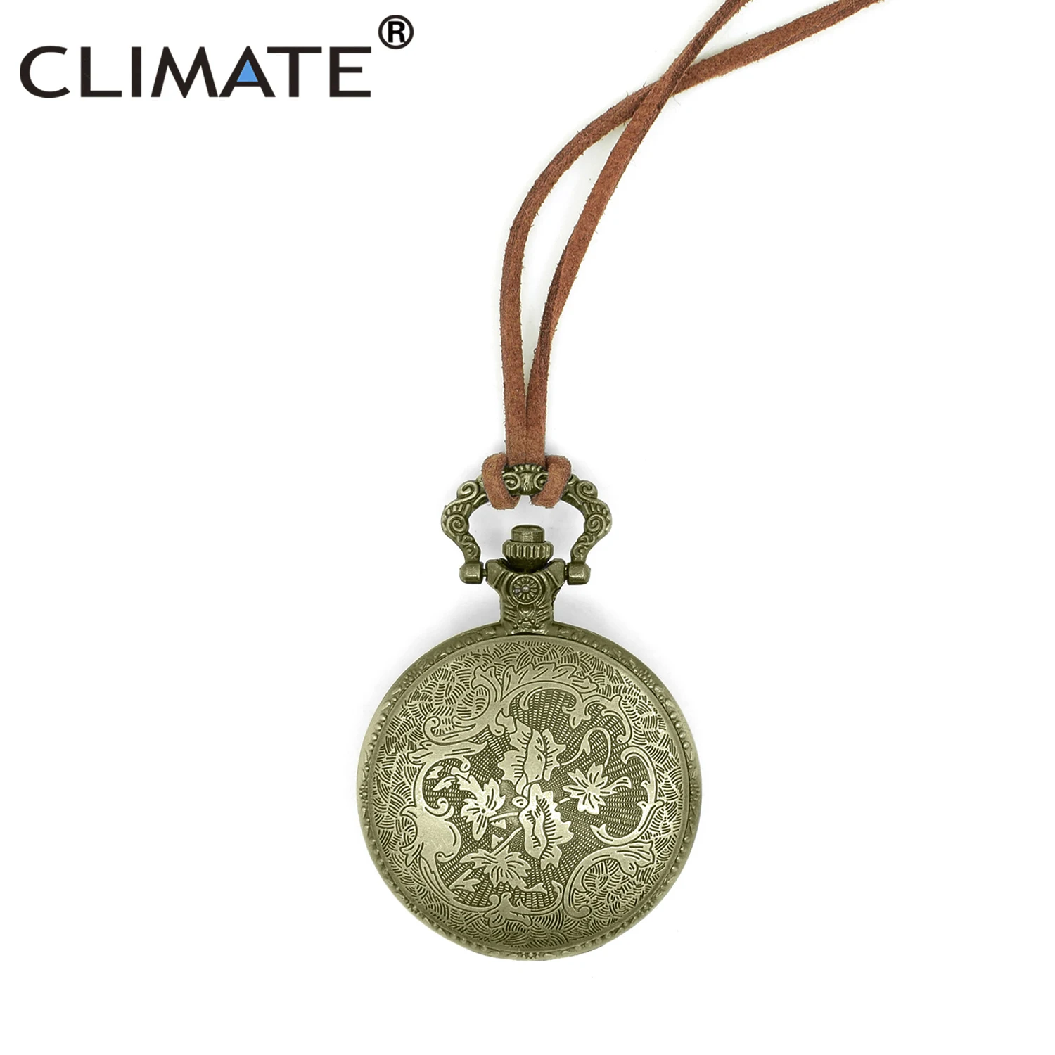 Vintage Cool Pocket Watch Men Retro Emboss Round Leather Chain Bronze Alloy Quartz Pocketwatch Dial Arabic Necklace | Наручные часы