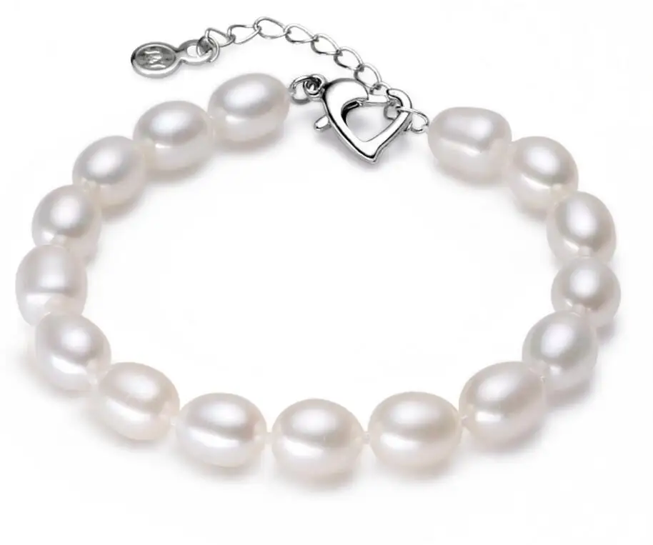 Новый 423 + 8 9 мм натуральный пресноводный браслет из Жемчужной цепи|Браслеты с