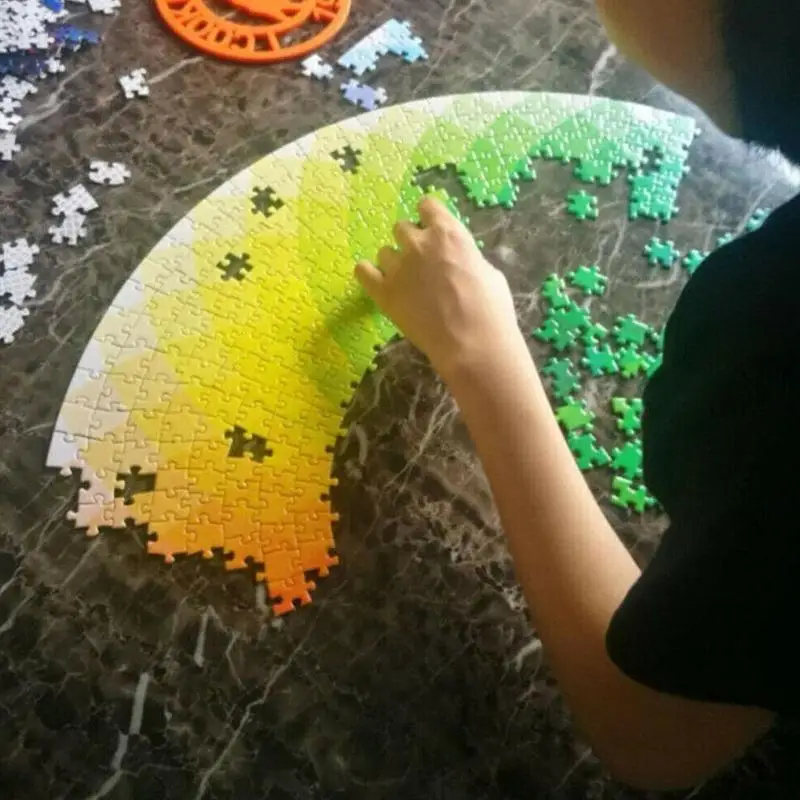 

Children Rainbow Puzzle 1000 Pieces Round Geometrical Puzzle Parent-Child Toys Kids Jigsaw Interaction Educational M8Q9