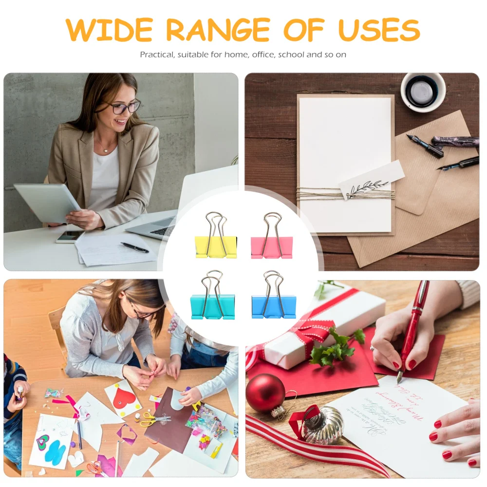 

120Pcs Metal Binder Clips File Clips Simple Book Clamps (Assorted Color)