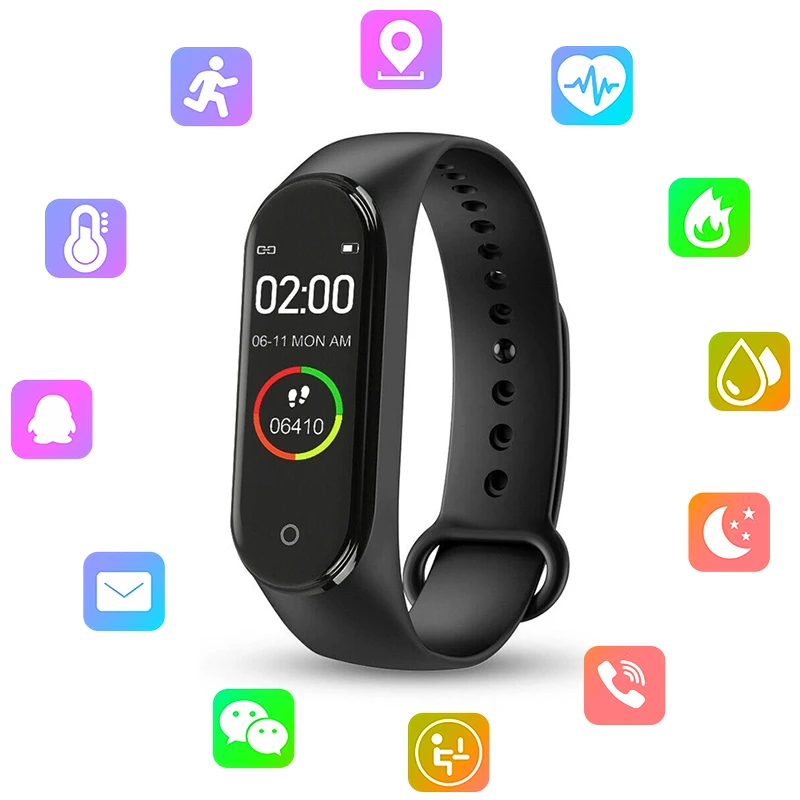 

M4 Smart Band Fitness Trcker Sport Bracelet Man Women Pedometer Heart Rate Blood Pressure Health Wirstband Waterproof Smartband