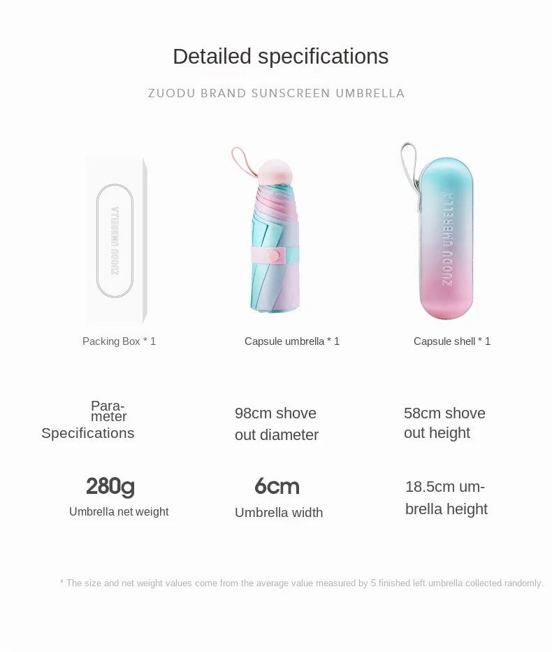 Зонт от солнца дождя двойного использования Женская защита ультралегкий