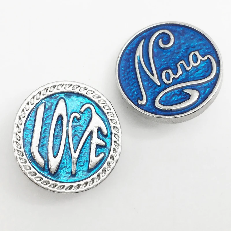 XH1255 BLUE LOVE NANA металлические защелки кнопки подходят 18 мм 20 оснастки ювелирные