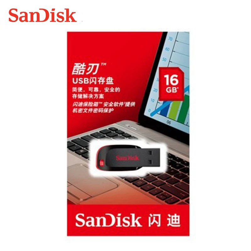 Двойной Флеш накопитель SanDisk USB 2 0 CZ50 супер мини флэш 64 Гб оперативной памяти 32
