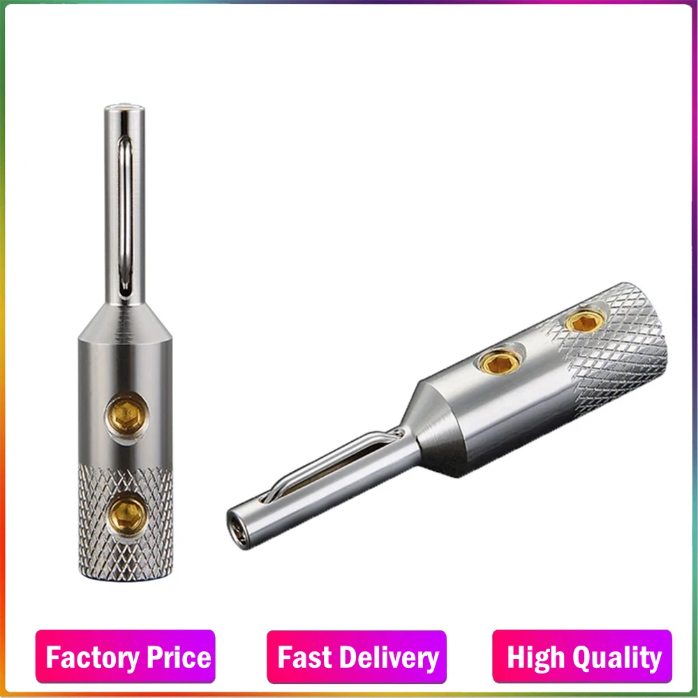 

VB401R Viborg Audio 99.99% Pure copper Quality Rhodium plated Connector Amplifier Terminal Banana Speaker Plug Jack
