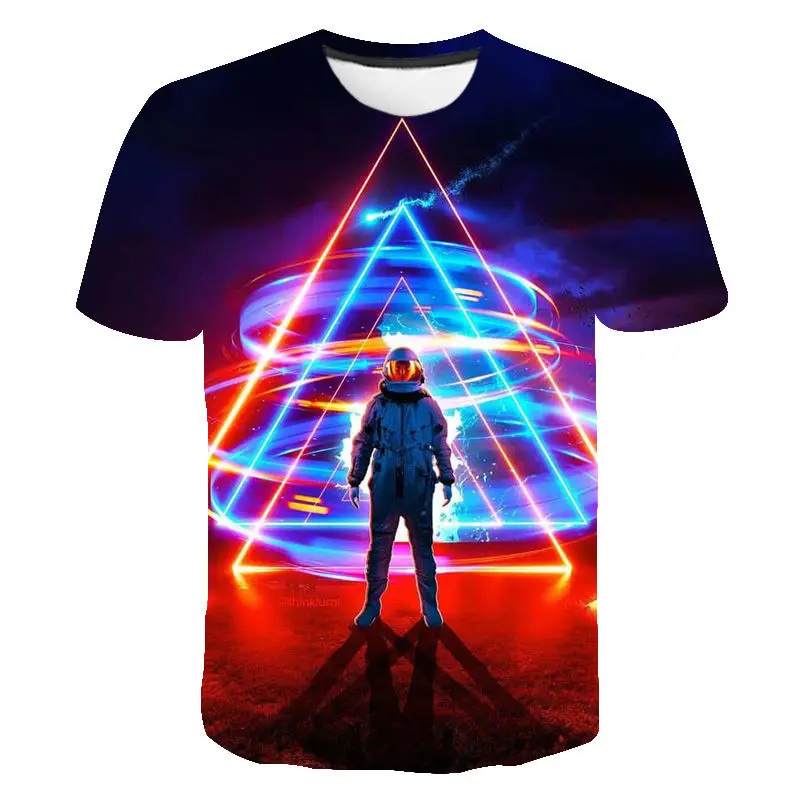 

Футболка с принтом 3D для мужчин и женщин, Повседневная рубашка оверсайз с короткими рукавами, футболка с астронавтом, на лето
