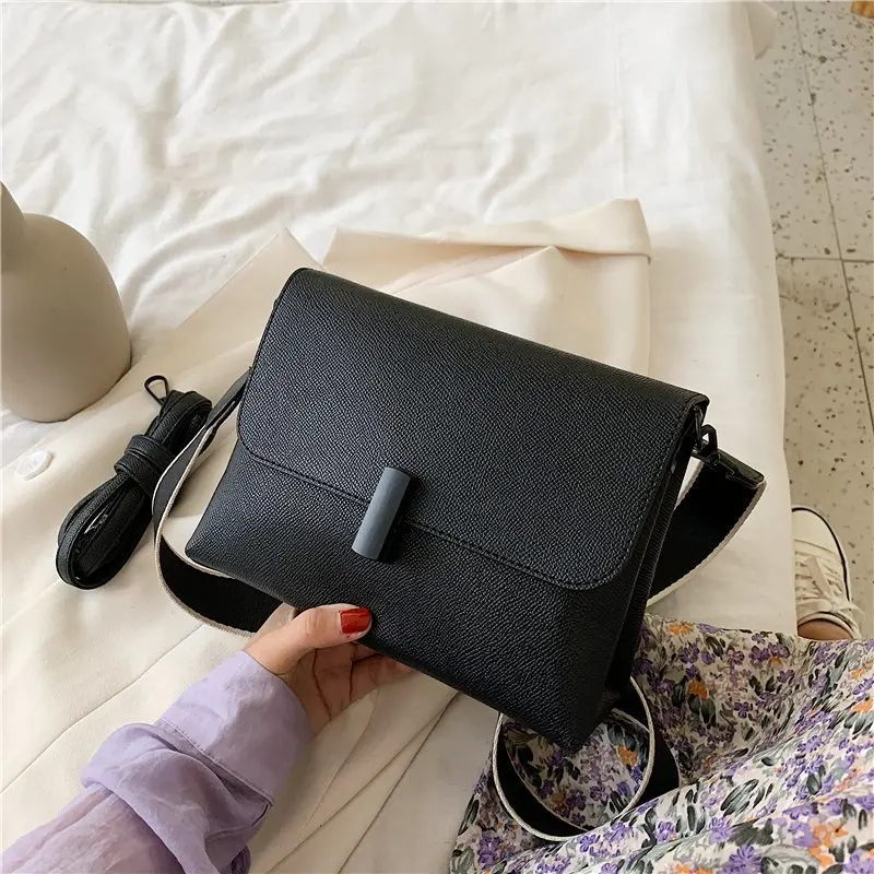 

small crossbody bags for women 2020 new quality pu leather hand bag women designer solid color wide shoulder strap messenger bag
