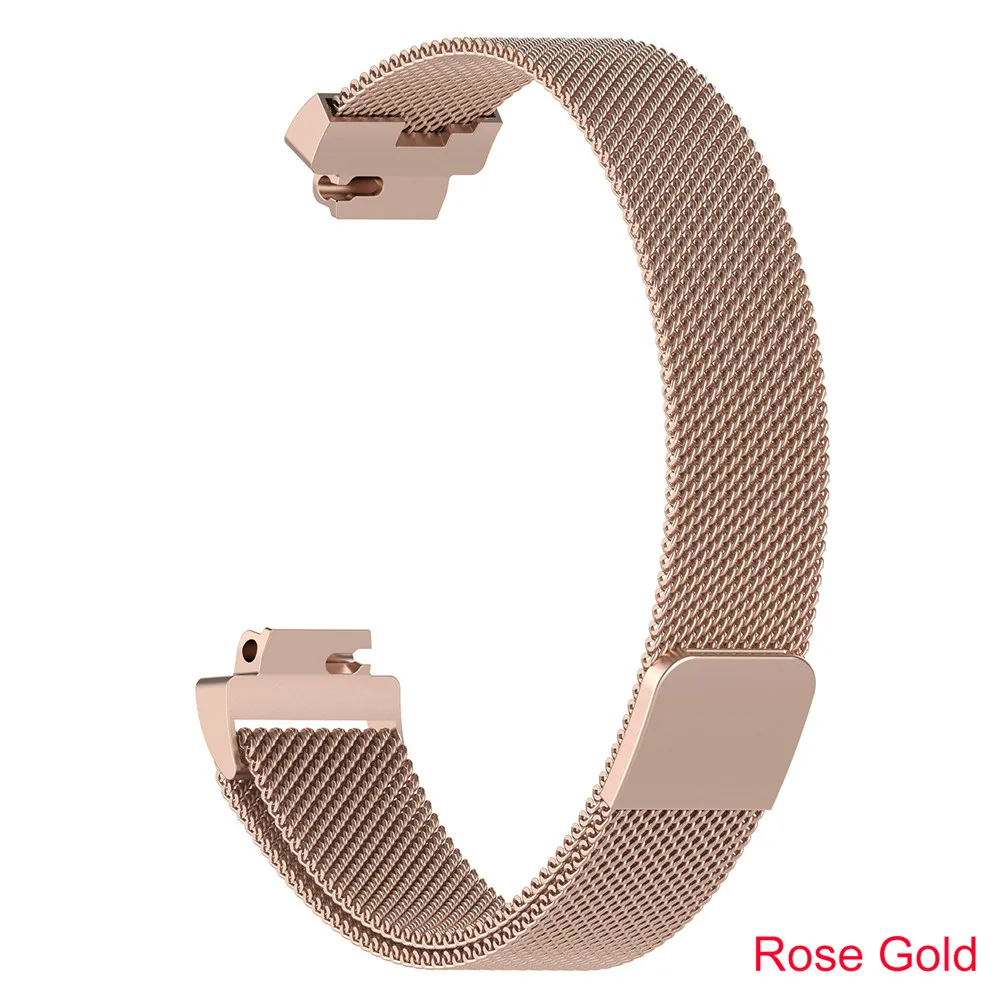 Розовое золото Essidi Миланский ремешок для Fitbit inspire HR умный Браслет магнитный ремешок из нержавеющей стали застежка для Fitbit inspire - Цвет: Розовое золото