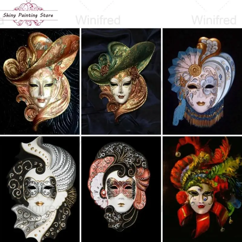 

5D DIY Diamond Painting Abstract Luxury Masks Diamond Embroidery Mosaic Cross Stitch Kit Full Square Round Drill Home Decoration