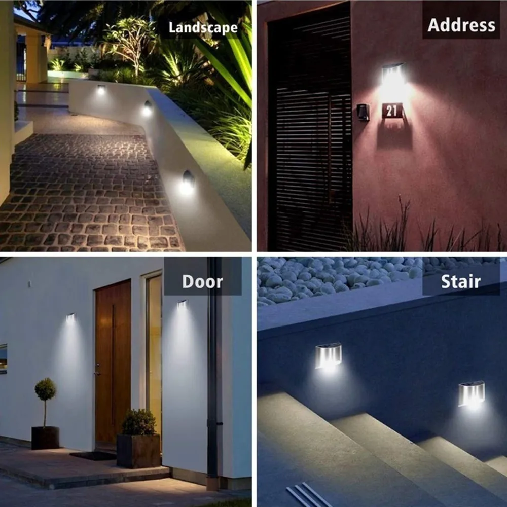 

Outdoor Waterproof LED Solar Step Lights Stair Fence Lamp Patio Pathway Stairs Garden Lighting