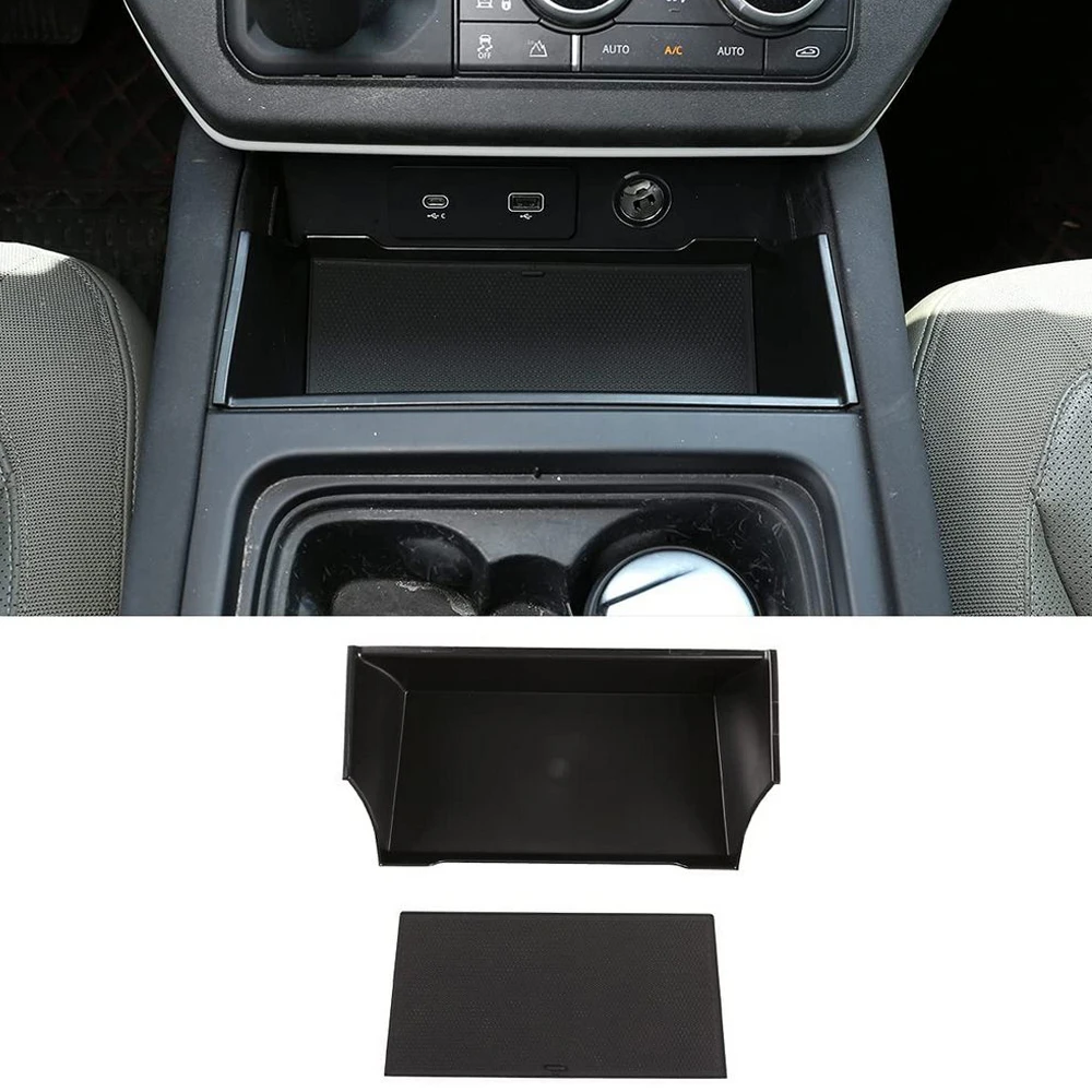 

For Land Rover Defender 110 2020-2021 Car Styling ABS Black Car Central Storage Armrest Box Storage Phone Box Car Accessories