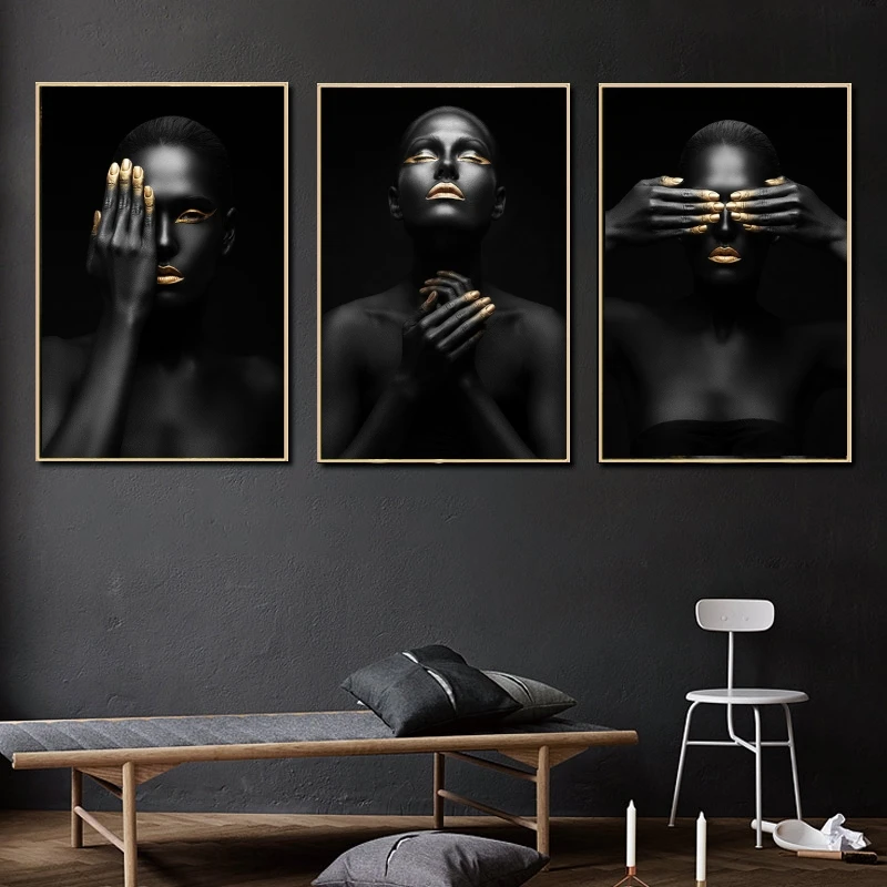 Черные скандинавские женские картины на холсте макияж африканские девушки