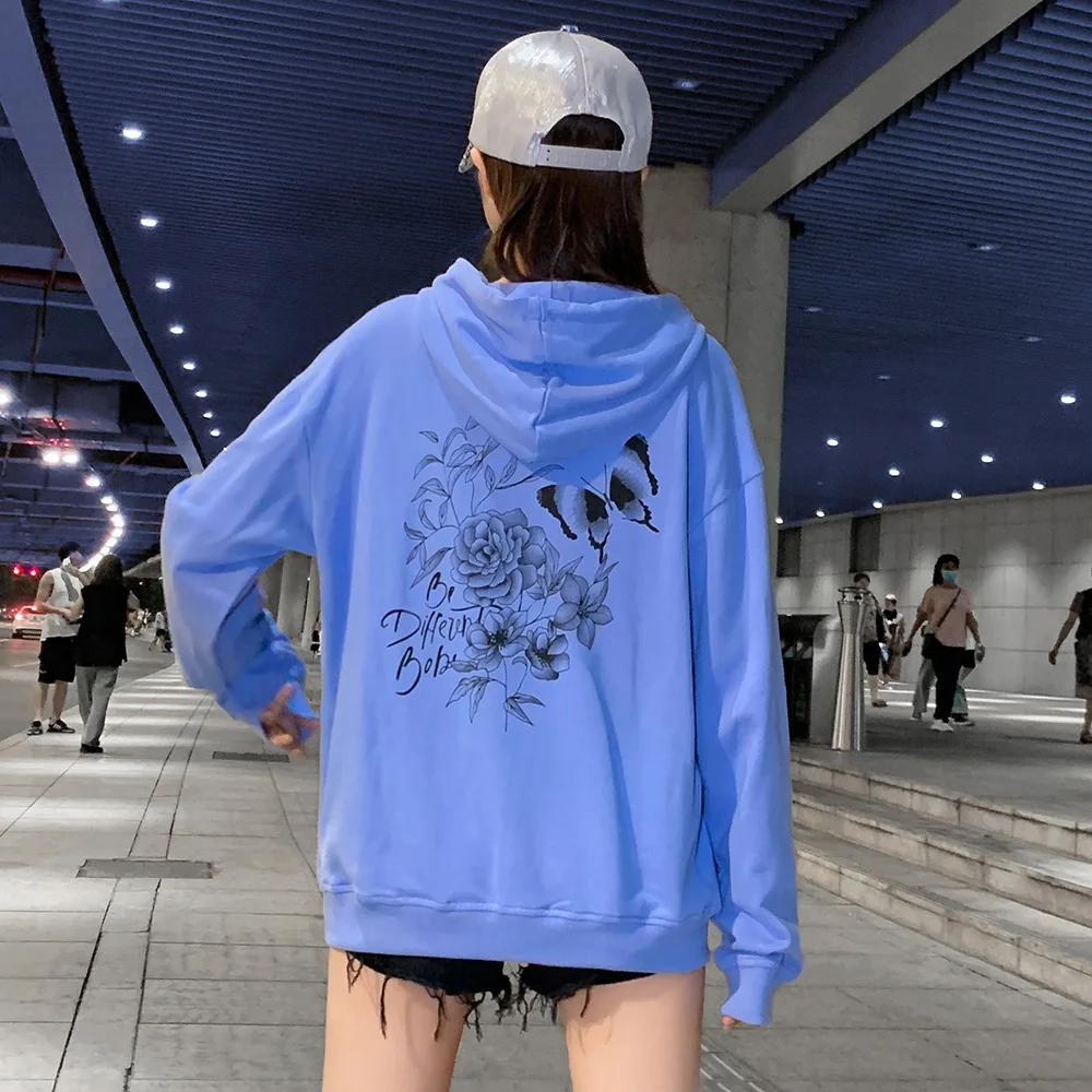 

Donsignet Fashion Women's Sweater New Spring Casual Hooded Collar Pullover Printing Loose Oversized Knitted Long-sleeved Sweater