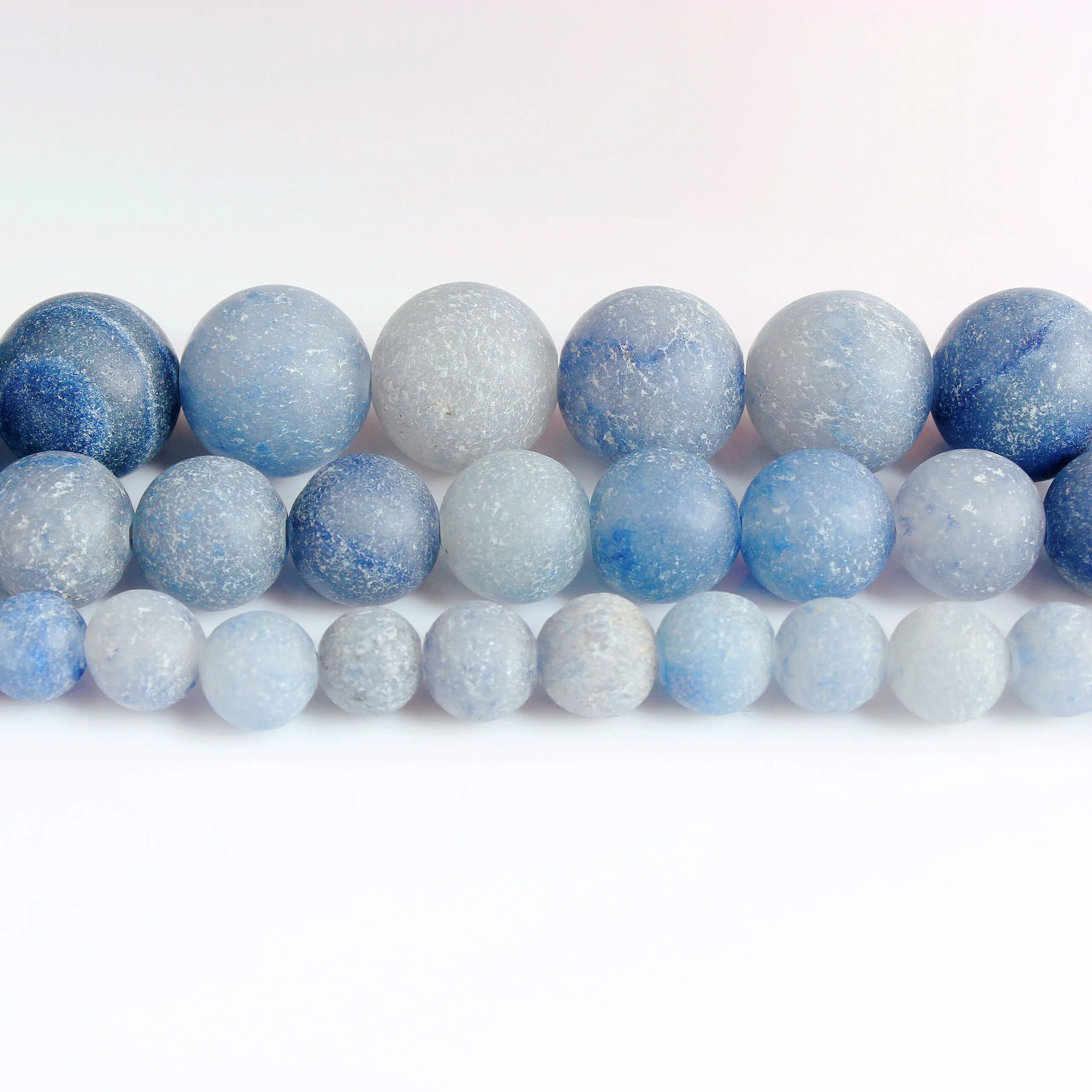 

Lanli Natural Jewelry Frosted Blue Dongling Loose beads 4/6/8/10/12 mm suitable for jewelry production DIY Bracelet Necklace