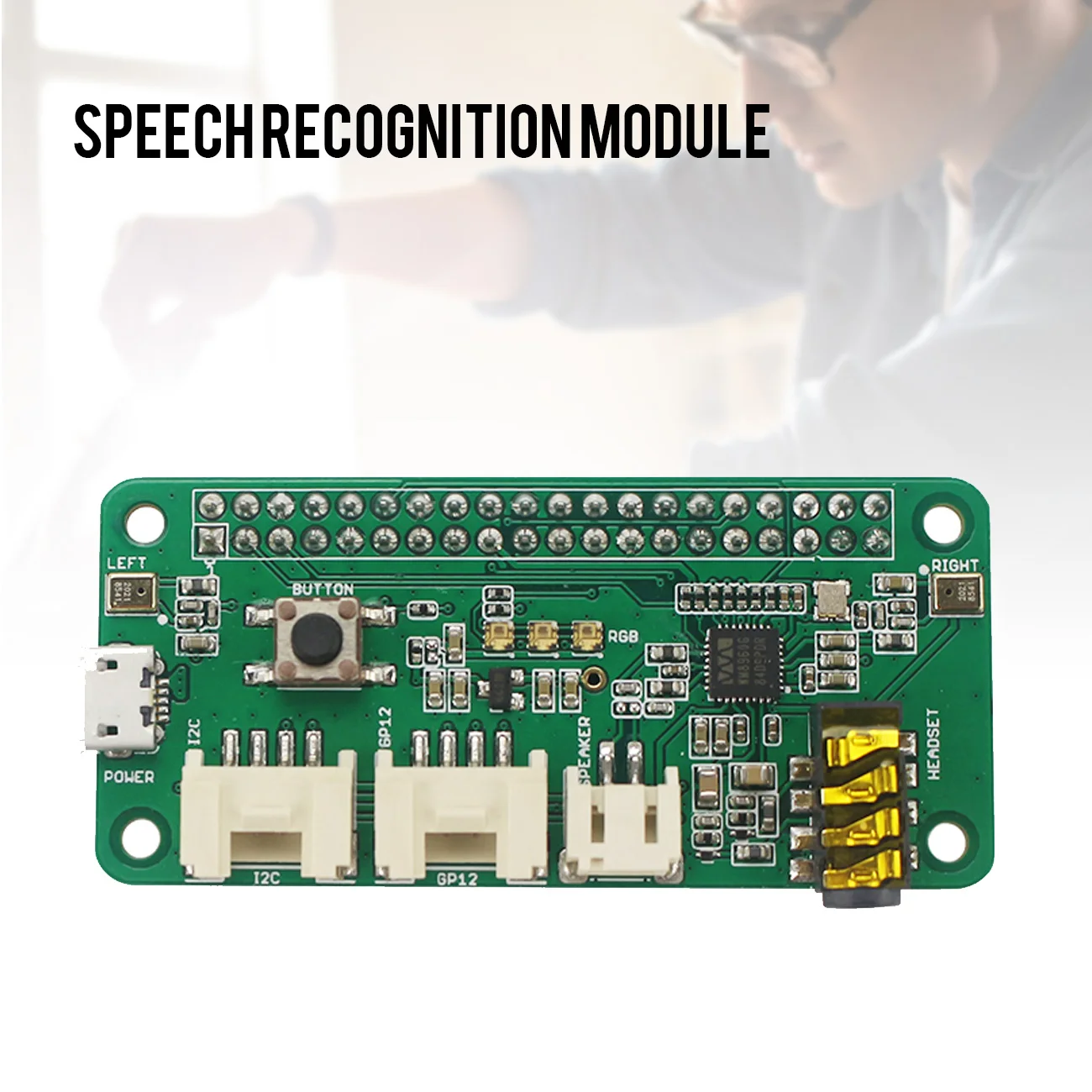 

Respeaker PI-2-Mic HAT Intelligent Voice Dual Microphone Expansion Compatible For Raspberry Pi Zero/4B/3B+/3B/Zero W