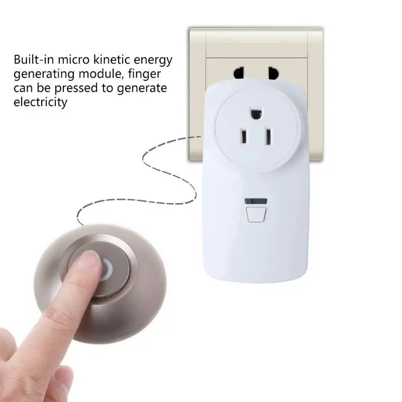 

RF 433MHZ Wireless Switch Remote Control Self Powered Wall Socket with Sticker