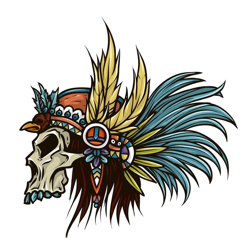 

W-0022 Creativity Indian Skull Modeling Personality Car Sticker PVC Auto Decorative Accessories Waterproof Cover Scratches Decal