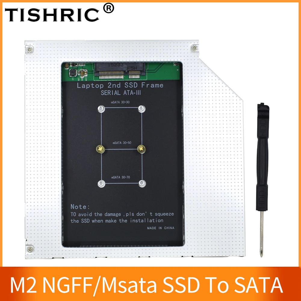 TISHRIC M2 NGFF/Msata SSD к SATA 2nd Hdd Caddy 9 5 мм 12 7 HD Жесткий диск адаптер Оптический отсек для