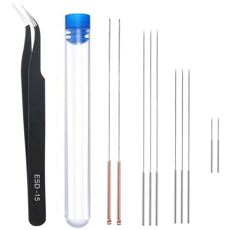 

10pcs Nozzle Cleaner Needles 0.2-0.5mm + Tweezer + Storage Tube For 3D Printer