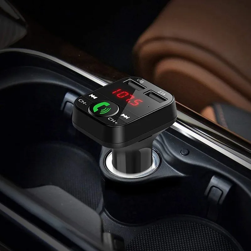 Автомобильный FM-трансмиттер многофункциональный модулятор громкой связи Bluetooth