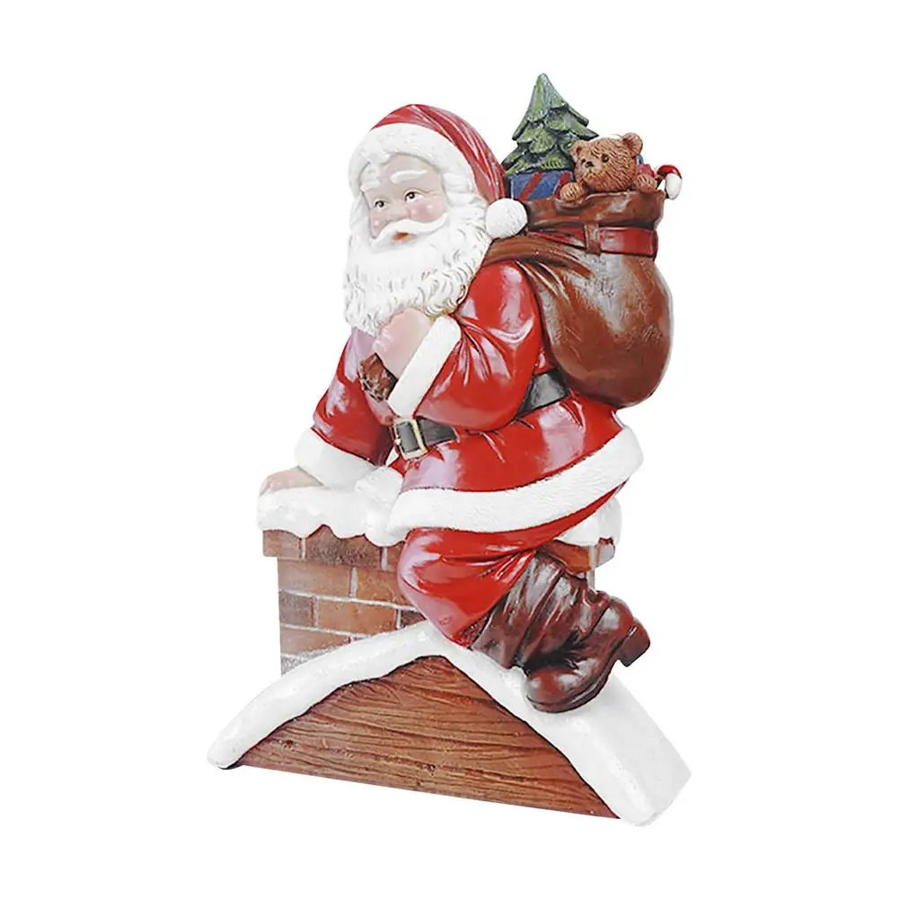 

Santa Claus Statue Table Decor Portable Resin Santa Statue Crafts Santa Claus Standing Statue Figure Home Christmas Decor