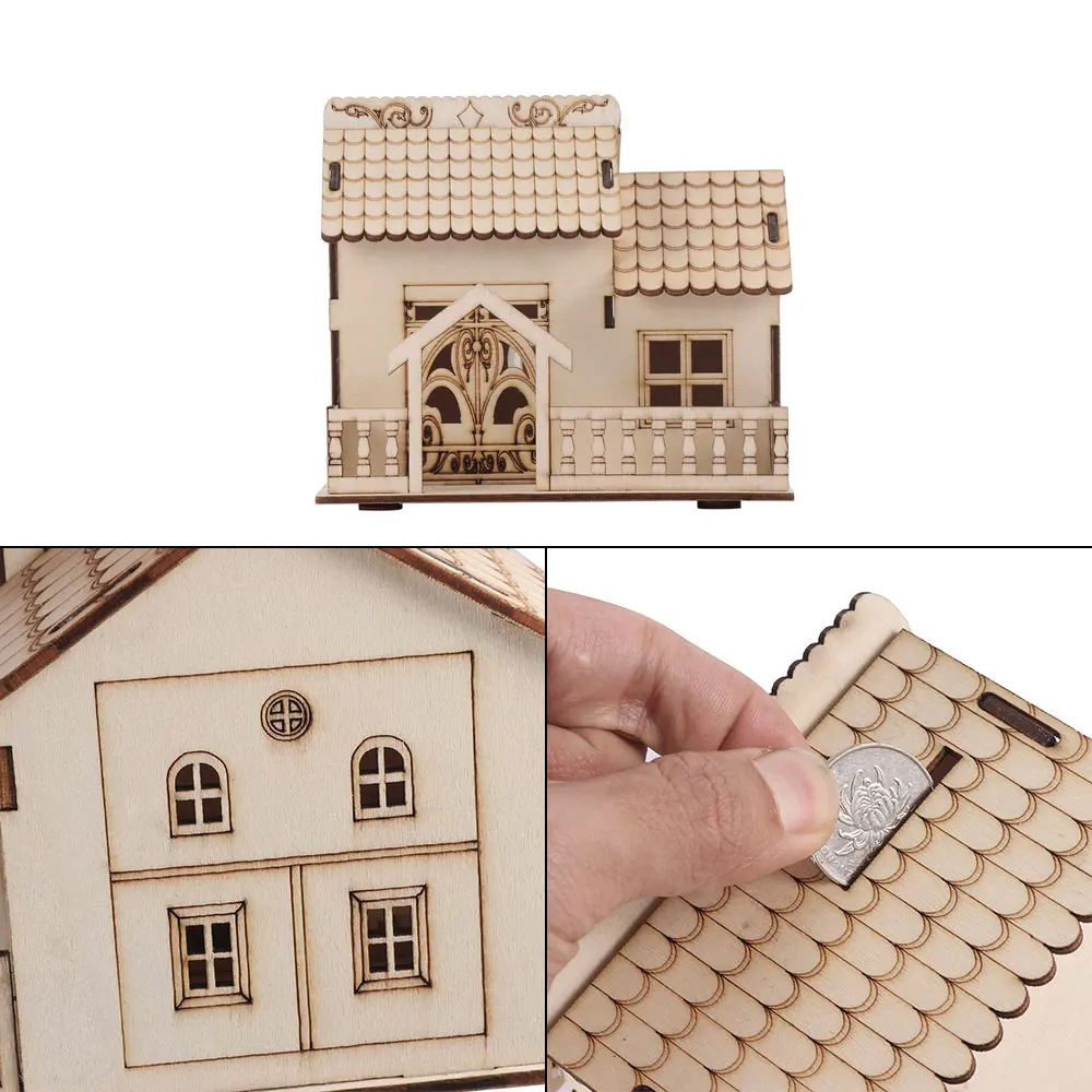 Креативная вилла маленький двор деревянная копилка деревянное украшение для