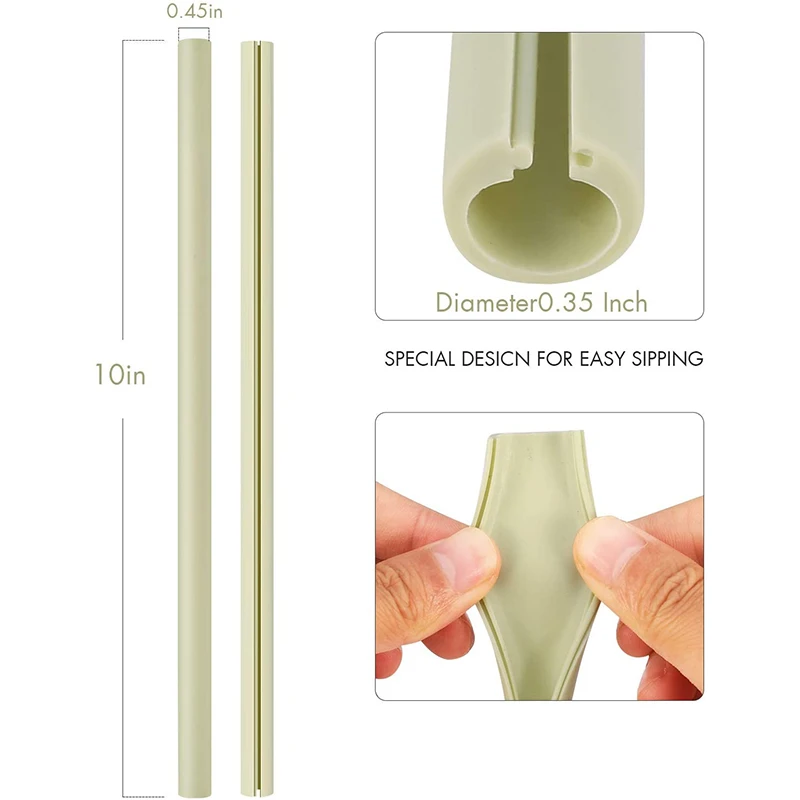 Набор силиконовых соломинок для коктейлей 4 упаковки многоразовые моющиеся