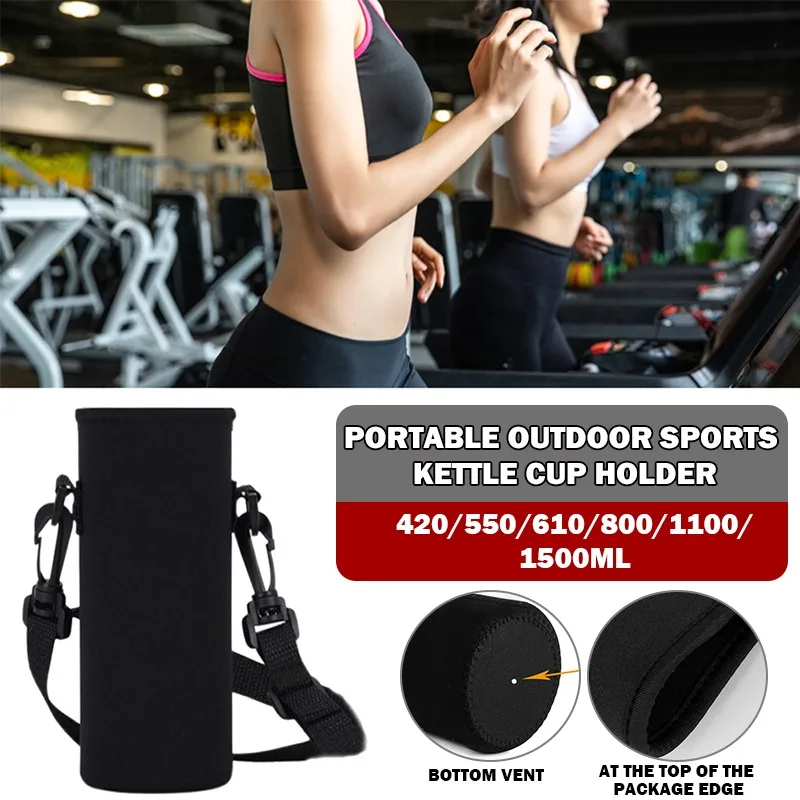 Portable Water Bottle Carrier Insulated Neoprene Holder Pouch Bag with Adjustable Shoulder Strap 610ml/800ml/1100ml/1500ml | Дом и сад
