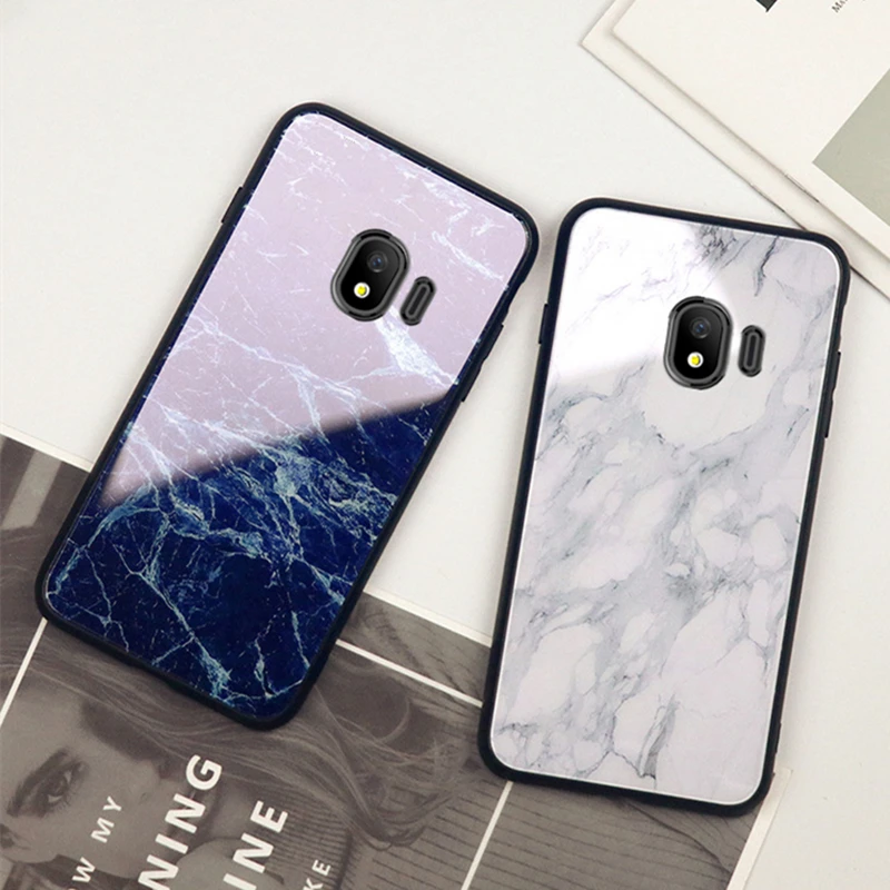 

For Samsung Galaxy J4 J6 2018 Case Luxury Marble Glass Hard back Cover For Samsung j4 j6 Plus 2018 fashion Colorful Phone cases