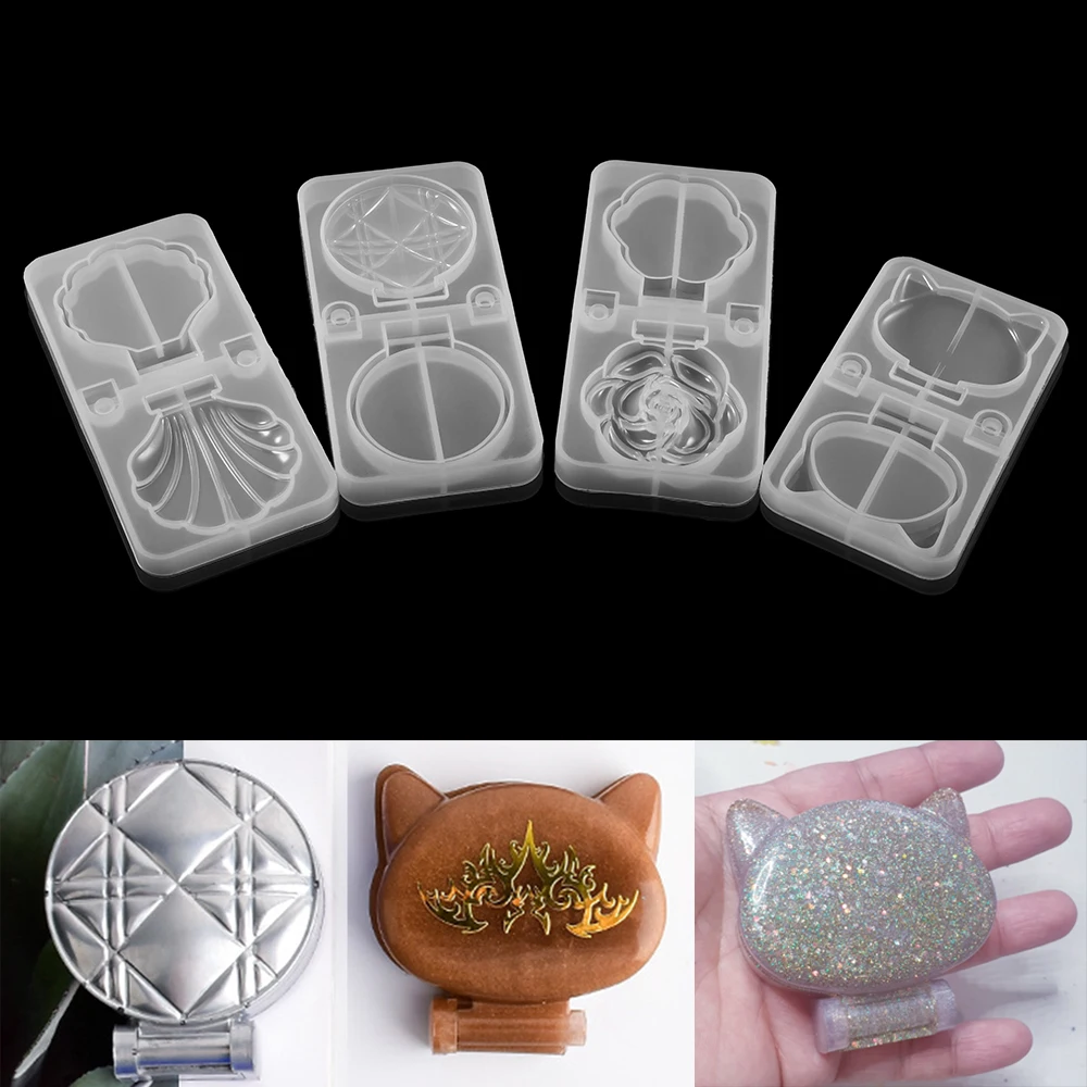 

Форма силиконовая эпоксидная "сделай сам", зеркало для макияжа украшенное кристаллами, 1 набор