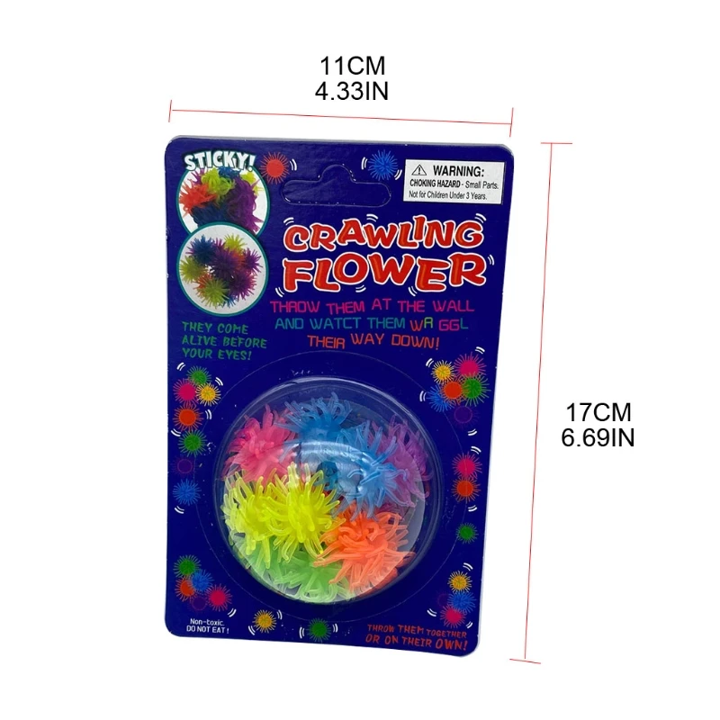 

Fidget Ball Toy Handhold Soft Flower Ball Miniature Novelty Toy Toddler Gift Stress Relief Toy Realistic Crawling Flower H055