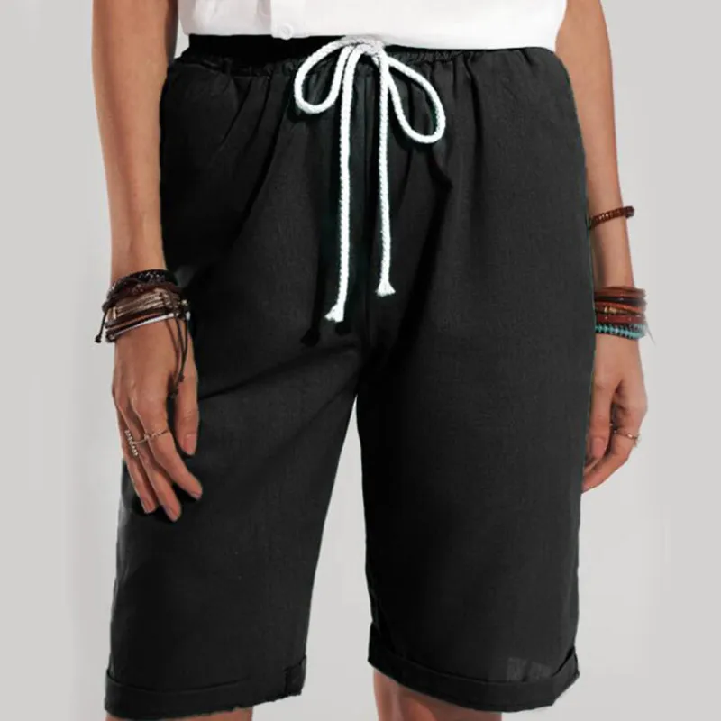 

2021 Summer Women Casual Shorts All-Match Small Fresh Female Shorts Lace-Up Woman Clothing Solid Color Lady Shorts