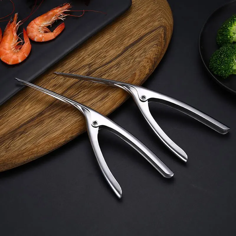 

Stainless Steel Prawn Peeler Shrimp Deveiner Peel Device Creative Kitchen Seafood Tools PLDI889